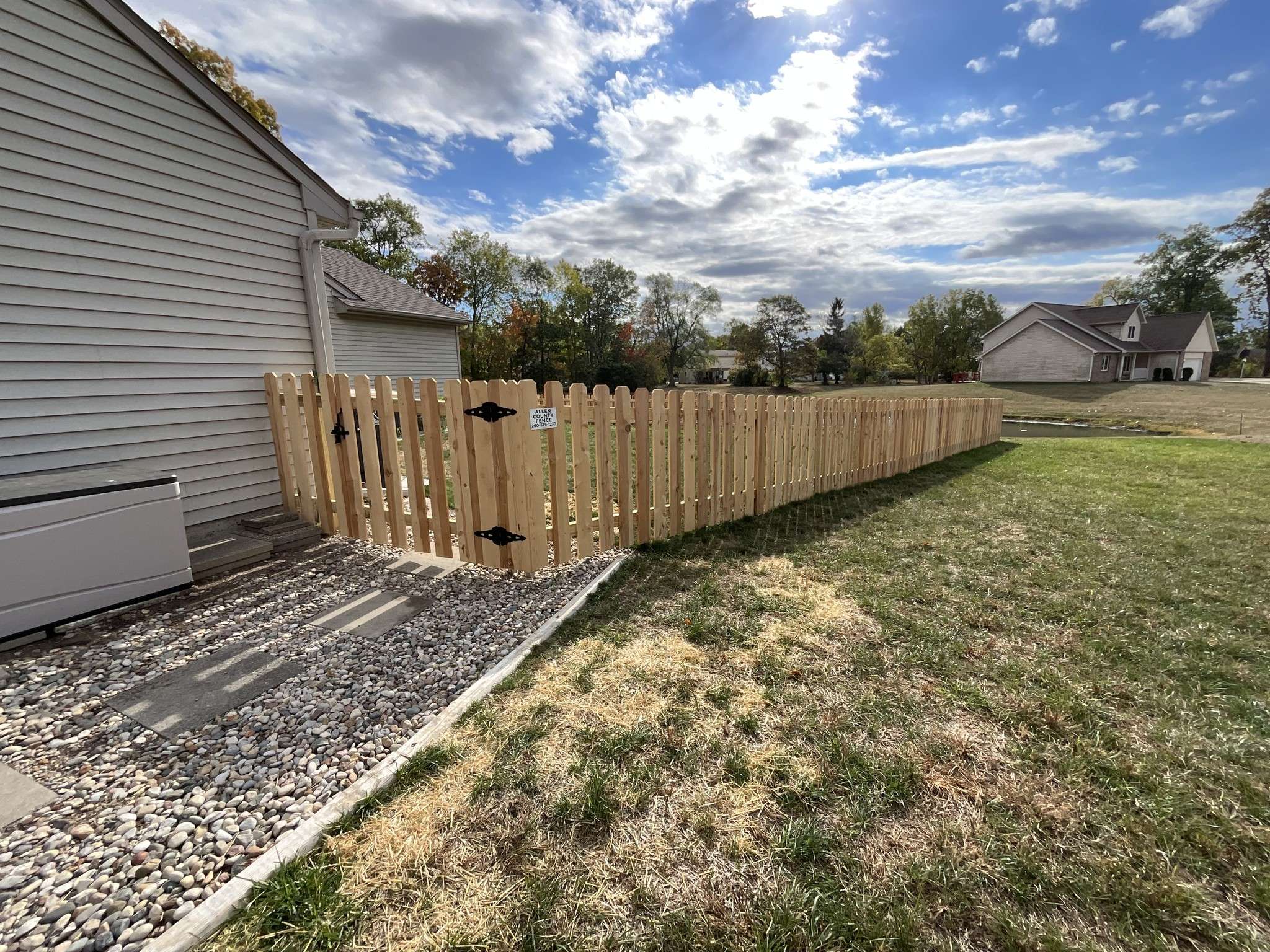 Spaced Dogear Wood Picket Fence