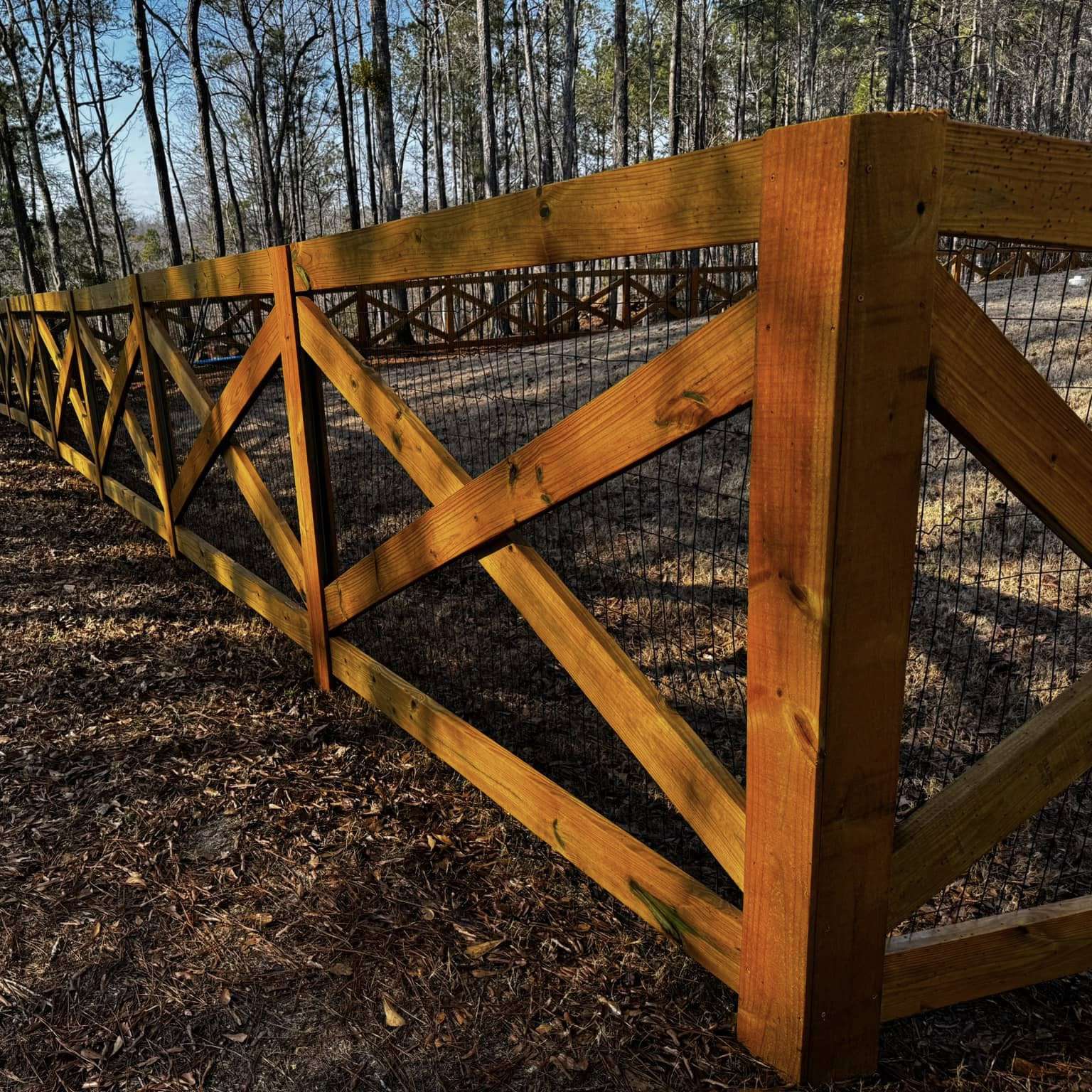 Ranch-Style Fence with Welded Wire Mesh