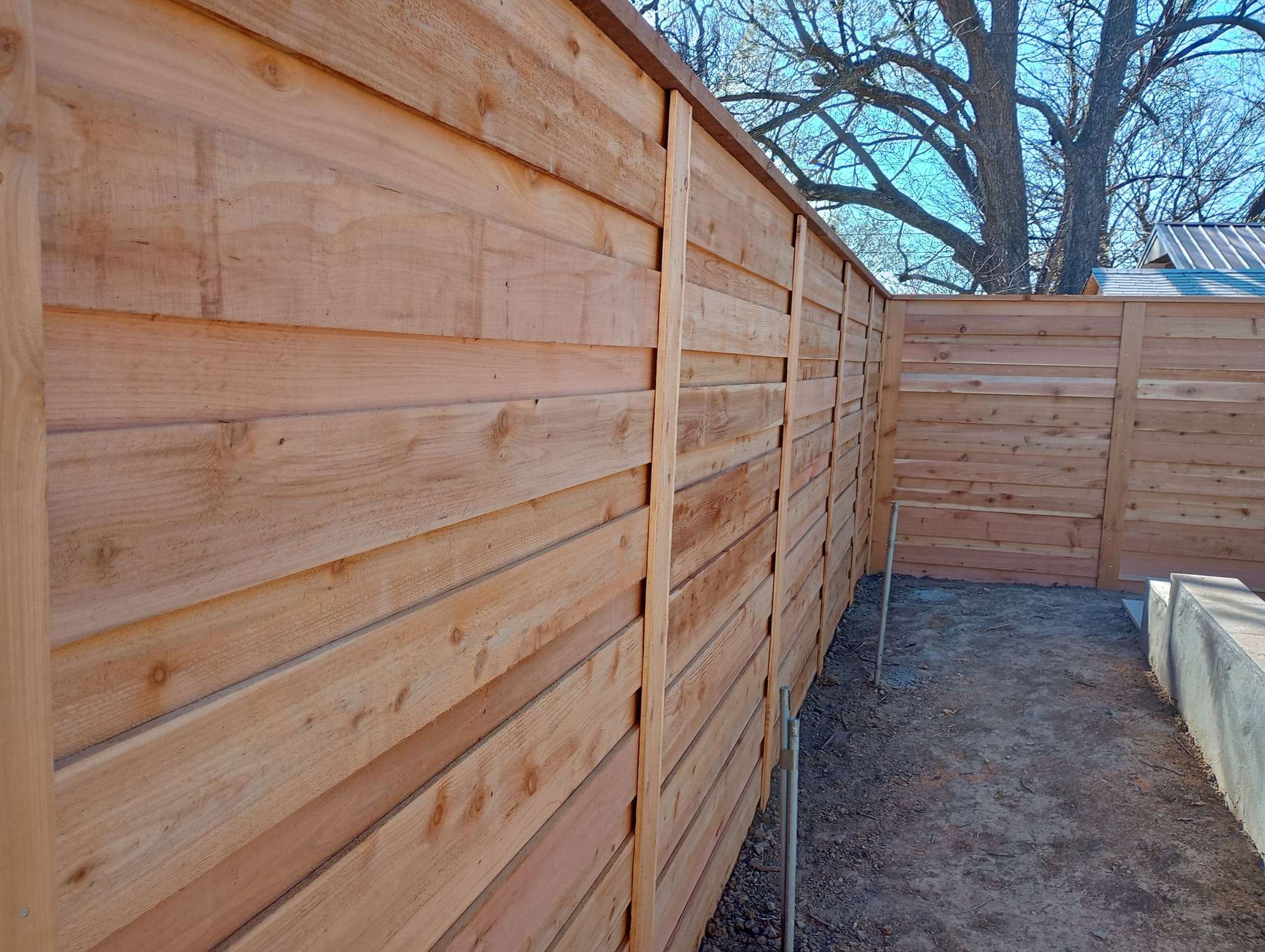 Blond Cedar Horizontal Privacy Fence
